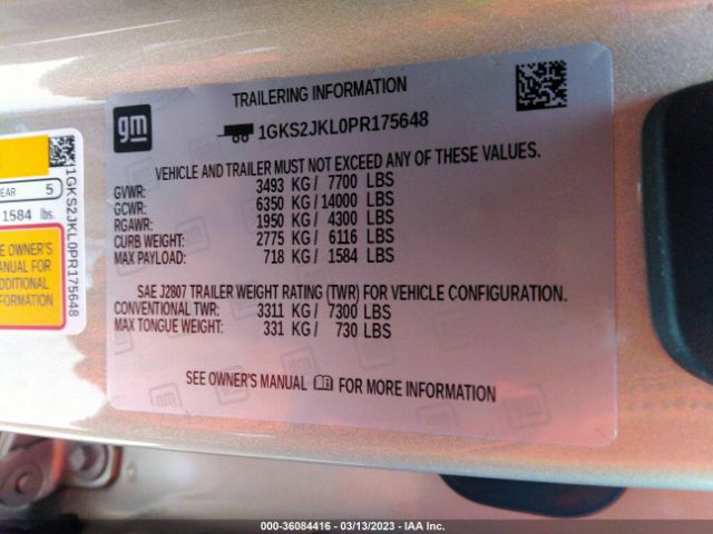 1GKS2JKL0PR175648 GMC YUKON XL DENALI