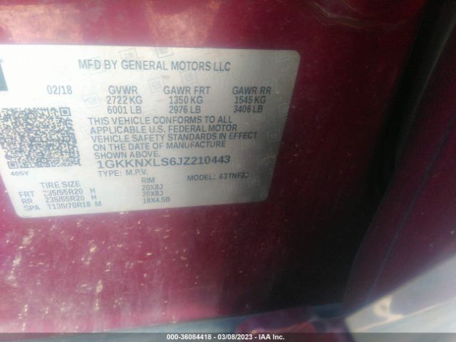 1GKKNXLS6JZ210443 GMC Acadia Denali