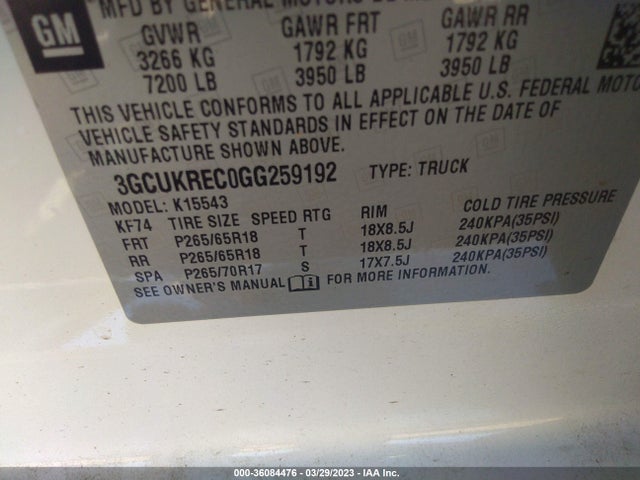 Chevrolet Silverado 1500 Lt 2016 3GCUKREC0GG259192 Image 9