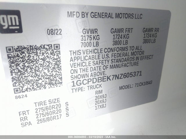 Chevrolet Silverado 1500 Custom 2022 1GCPDBEK7NZ605371 Image 9