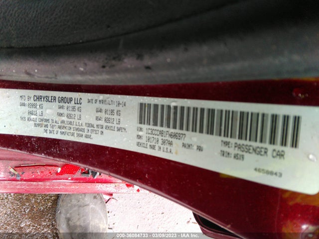 1C3CCCAB1FN606977 Chrysler 200 Limited