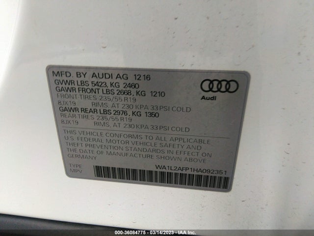 WA1L2AFP1HA092351 Audi Q5 Premium Plus