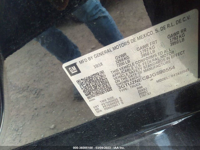 GMC Sierra 1500 Slt 2018 3GTU2NEC8JG590554 Image 9