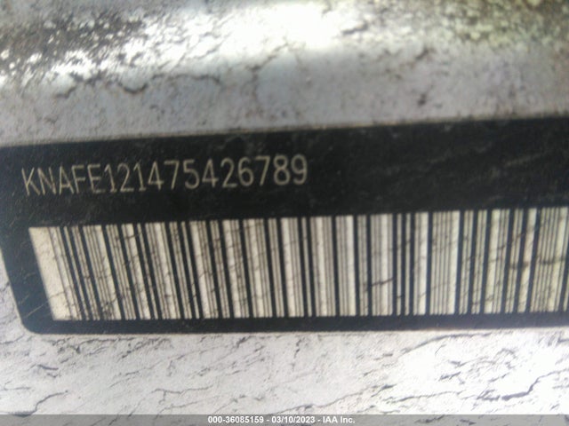 2007 KIA SPECTRA EX VIN: KNAFE121475426789