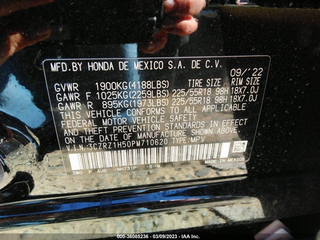 2023 Honda HR-V, VIN: 3CZRZ1H50PM710620