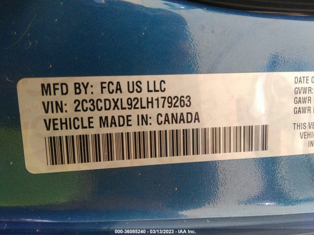Dodge Charger Srt Hellcat 2020 2C3CDXL92LH179263 Image 9
