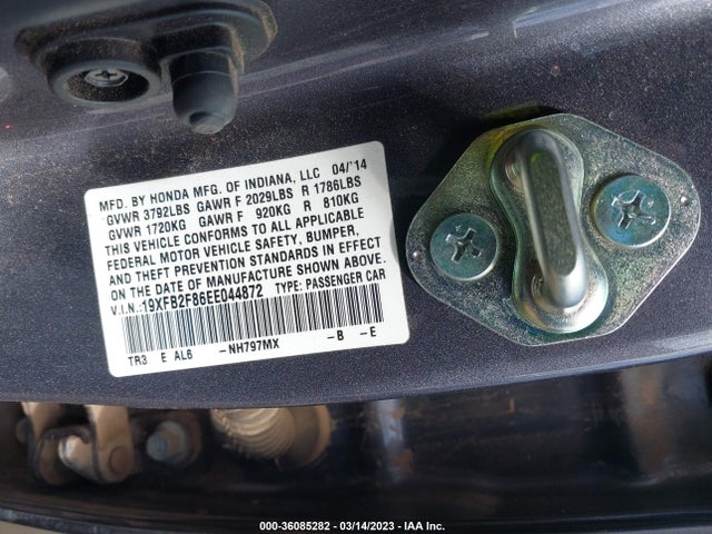 Honda Civic Sedan Ex 2014 19XFB2F86EE044872 Image 10