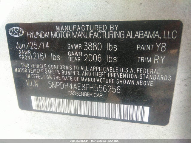 Hyundai ELANTRA SE 2015 5NPDH4AE8FH556256 Image 10