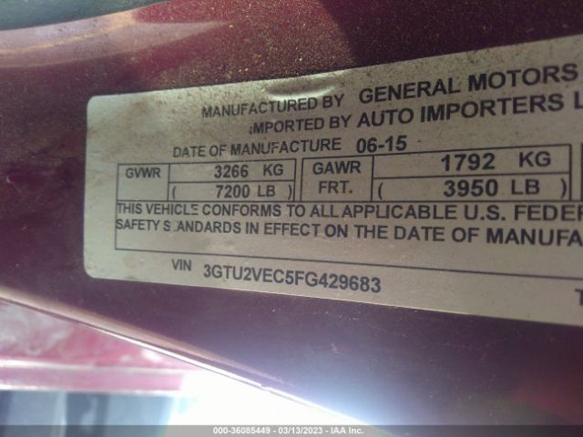 3GTU2VEC5FG429683 GMC Sierra 1500 Slt