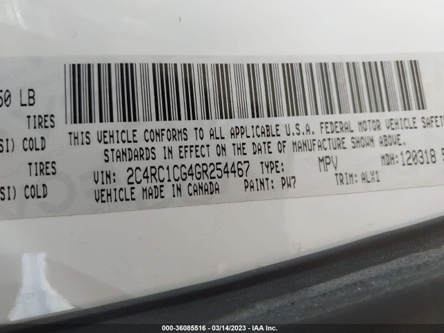 2C4RC1CG4GR254467 Chrysler Town & Country Touring-l