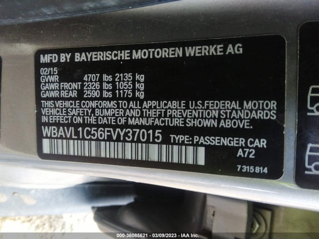 2015 BMW X1, VIN: WBAVL1C56FVY37015