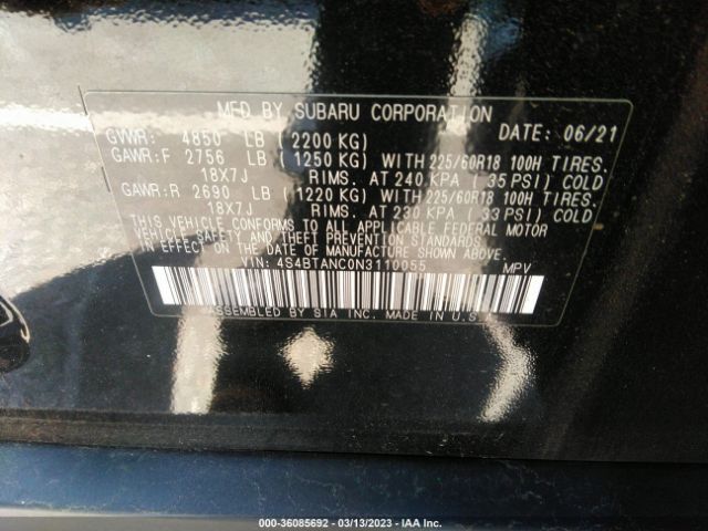 4S4BTANC0N3110055 Subaru Outback Limited