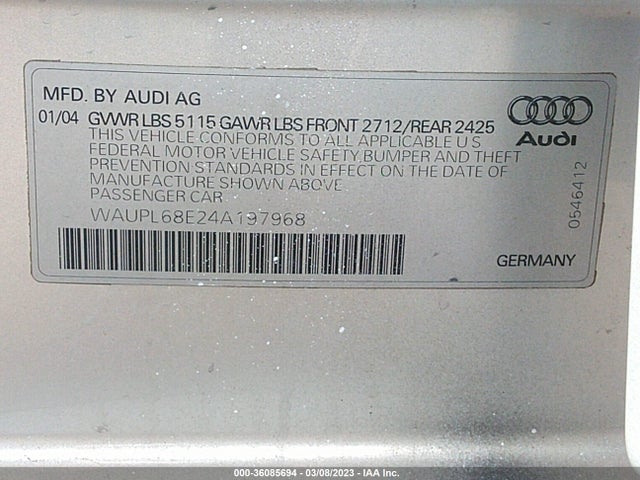 WAUPL68E24A197968 Audi S4