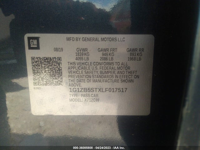 Chevrolet MALIBU LS 2020 1G1ZB5STXLF017517 Image 9