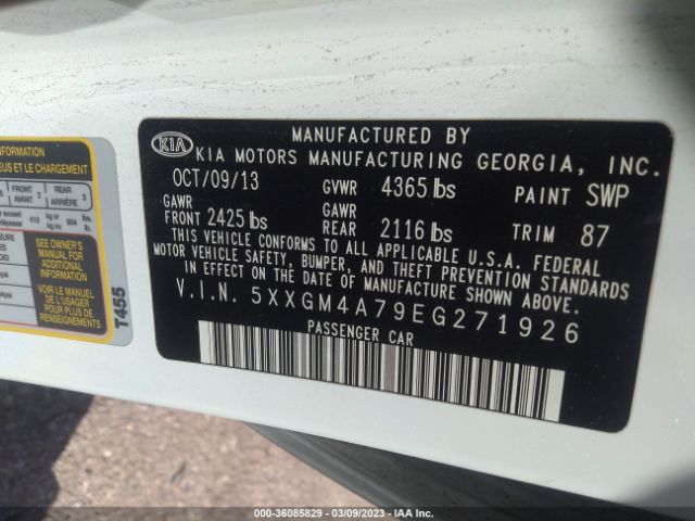 5XXGM4A79EG271926 KIA Optima Lx