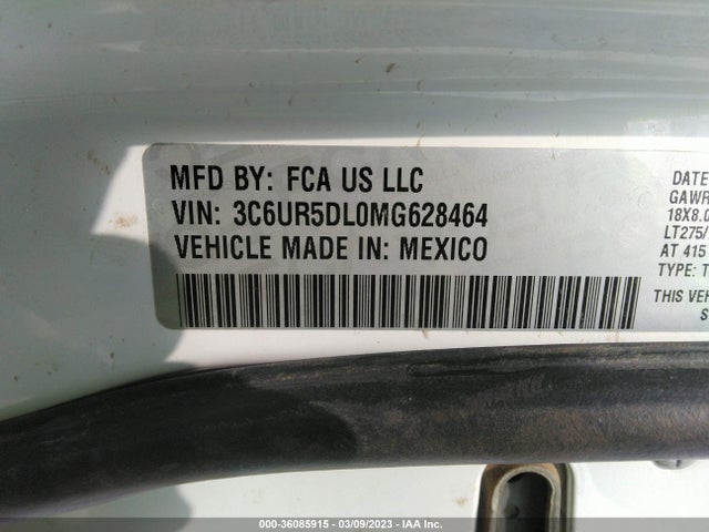 2021 Ram 2500, VIN: 3C6UR5DL0MG628464