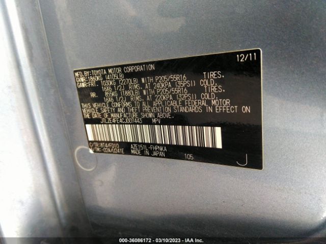 JTLZE4FE4CJ007443 Scion Xb Release Series 9.0