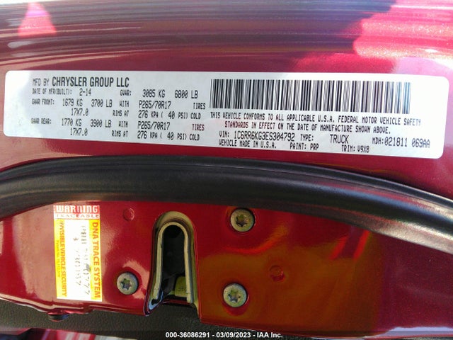 RAM 1500 Tradesman 2014 1C6RR6KG3ES304792 Image 9