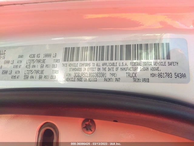 RAM 2500 Tradesman 2016 3C6UR5CL8GG363301 Image 9