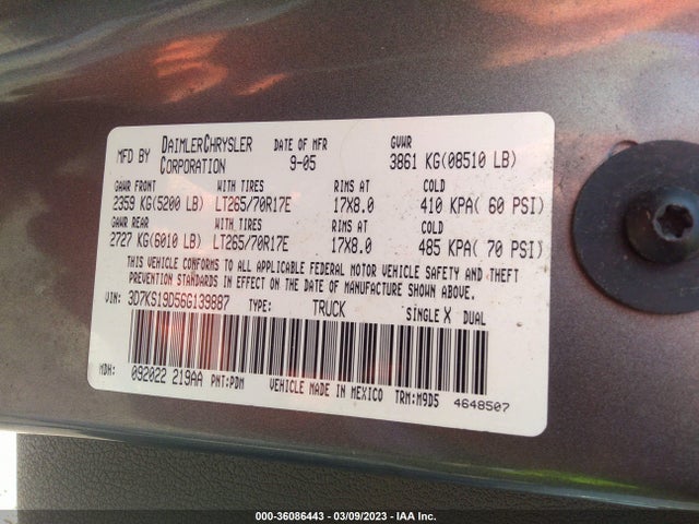 Dodge Ram 1500 Slt 2006 3D7KS19D56G139887 Image 10