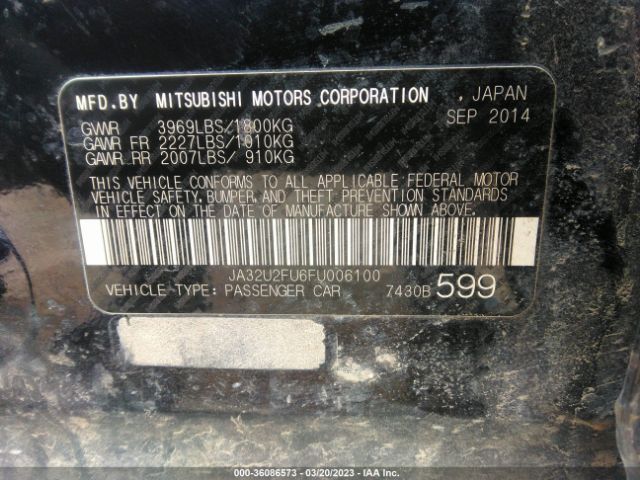 JA32U2FU6FU006100 Mitsubishi LANCER ES