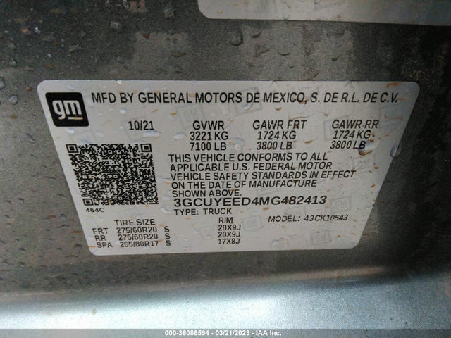 Chevrolet Silverado 1500 Rst 2021 3GCUYEED4MG482413 Image 9