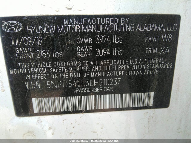 Hyundai ELANTRA SEL 2020 5NPD84LF3LH510237 Image 10
