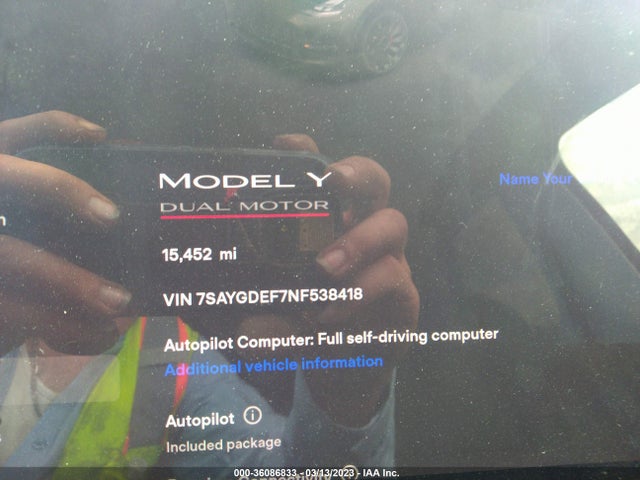 Tesla Model Y Performance 2022 7SAYGDEF7NF538418 Image 7