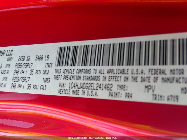 1C4HJWDG2EL241462 Jeep Wrangler Unlimited Sport