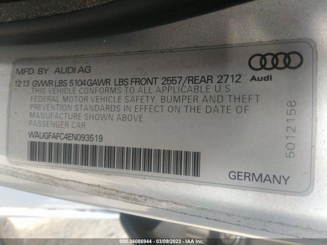 WAUGFAFC4EN093519 Audi A6 2.0t Premium Plus