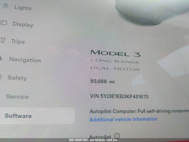 Tesla Model 3 Long Range/performance 2019 5YJ3E1EB3KF451670 Image 8