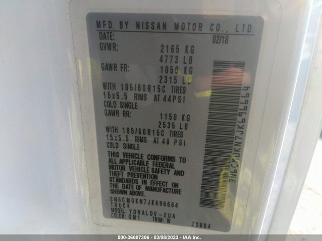 Nissan Nv200 Compact Cargo S 2018 3N6CM0KN7JK696664 Image 10