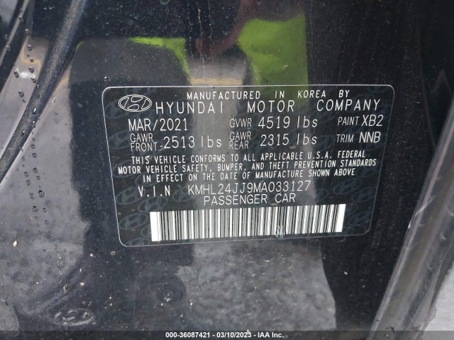 2021 Hyundai Sonata, VIN: KMHL24JJ9MA033127