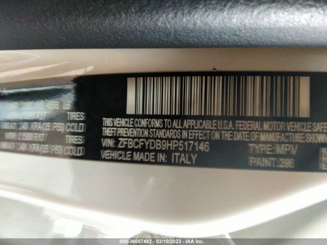 2017 Fiat 500X, VIN: ZFBCFYDB9HP517146