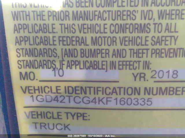 2019 GMC Sierra 3500HD, VIN: 1GD42TCG4KF160335