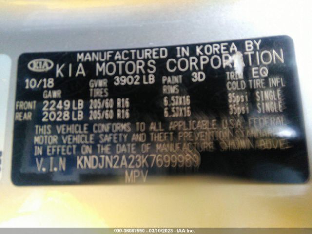 KNDJN2A23K7699989 KIA Soul Base