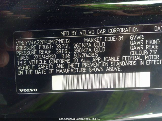 YV4A22PK9M1711632 Volvo Xc90 Momentum