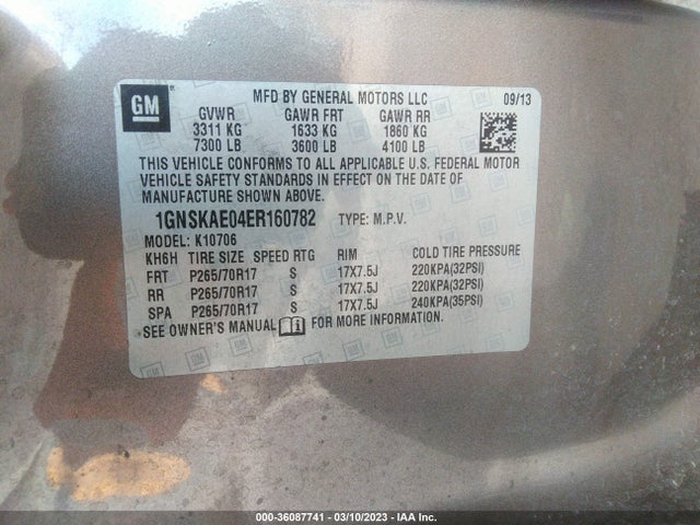 Chevrolet Tahoe Ls 2014 1GNSKAE04ER160782 Image 10