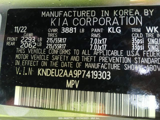 KNDEU2AA9P7419303 KIA SELTOS S