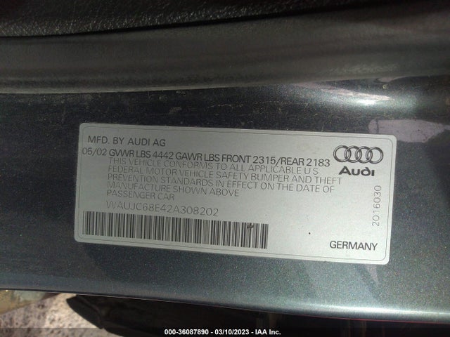 WAUJC68E42A308202 Audi A4 1.8T
