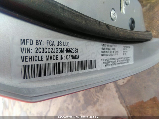 2021 DODGE CHALLENGER GT VIN: 2C3CDZJG5MH662583