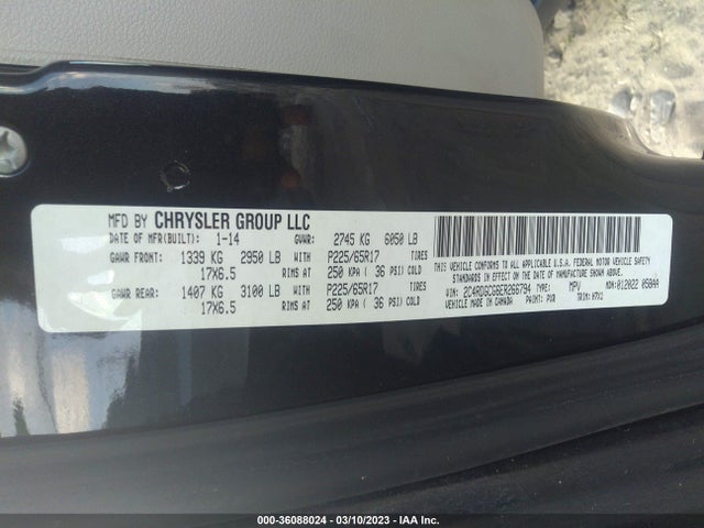 Dodge Grand Caravan Sxt 2014 2C4RDGCG6ER266794 Image 9