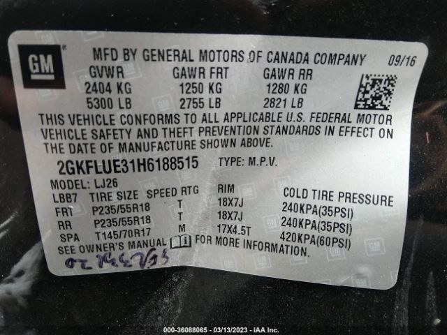 2GKFLUE31H6188515 GMC Terrain Slt