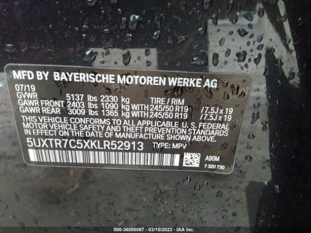 5UXTR7C5XKLR52913 BMW X3 Sdrive30i