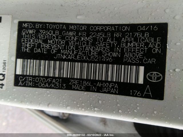 JTNKARJE0GJ521496 Scion IM
