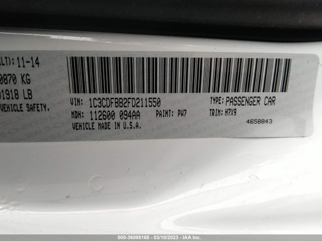 Dodge DART SXT 2015 1C3CDFBB2FD211550 Image 9
