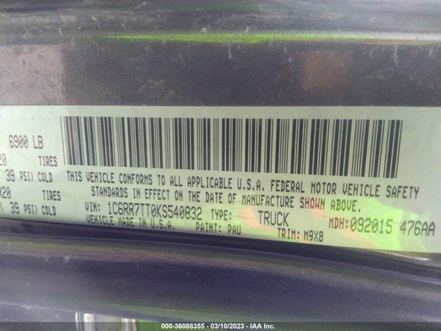 1C6RR7TT0KS540832 RAM 1500 Classic Big Horn