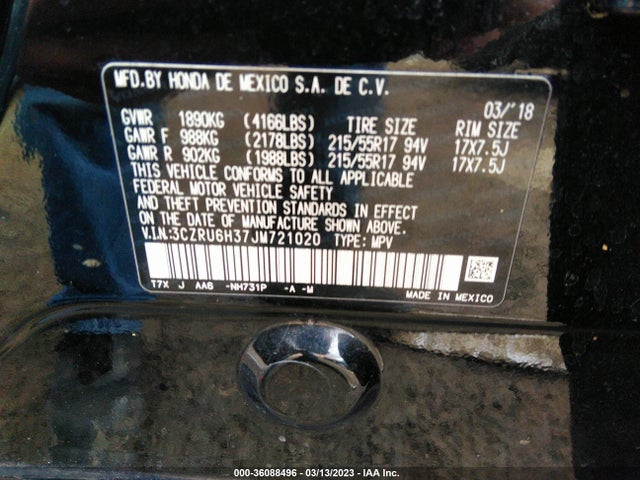 Honda HR-V LX 2018 3CZRU6H37JM721020 Image 9
