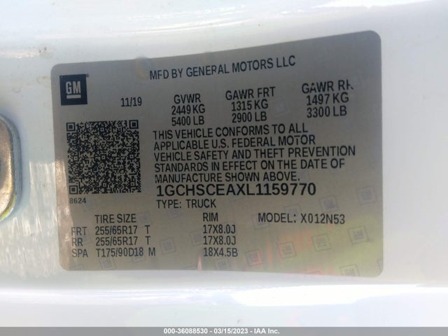 Chevrolet Colorado 2wd Lt 2020 1GCHSCEAXL1159770 Image 10