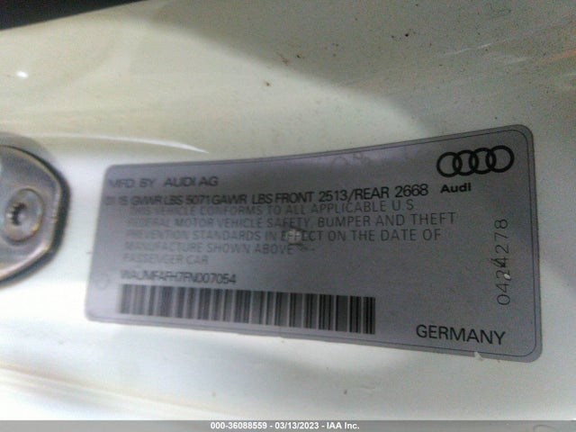 2015 Audi A5, VIN: WAUMFAFH7FN007054